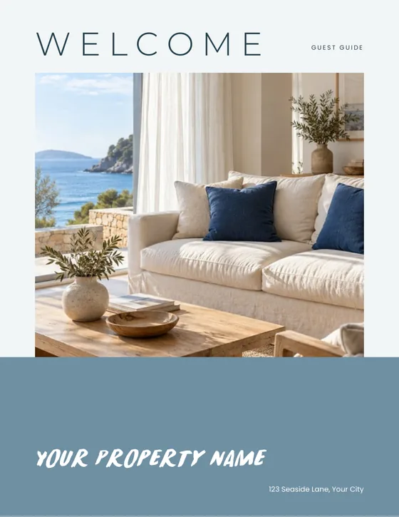 The cover of the welcome book template