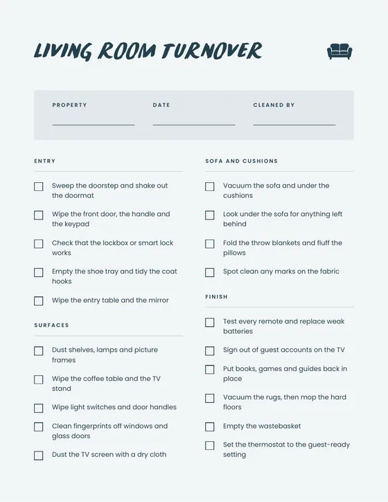 Host Checklists: sample page